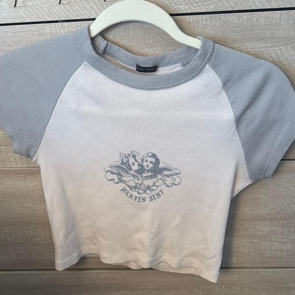 Gray and White brandy tee